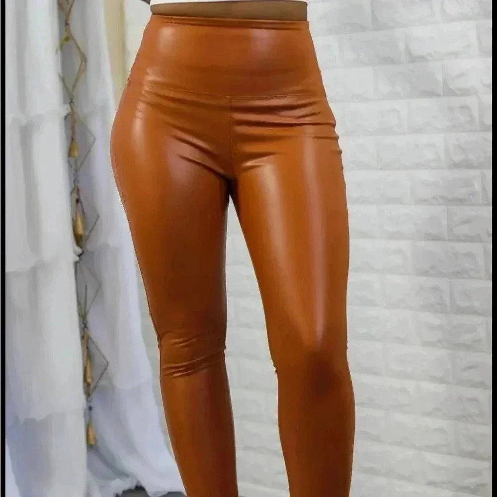 Let it Slide Faux Leather High Waisted Leggings